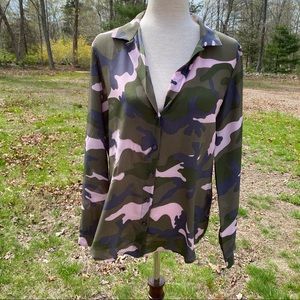 SYMPHONY + NOTE TOP BLOUSE GREEN PINK BLUE SIZE 8